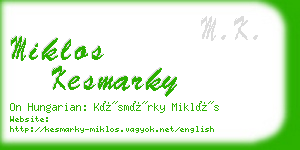 miklos kesmarky business card